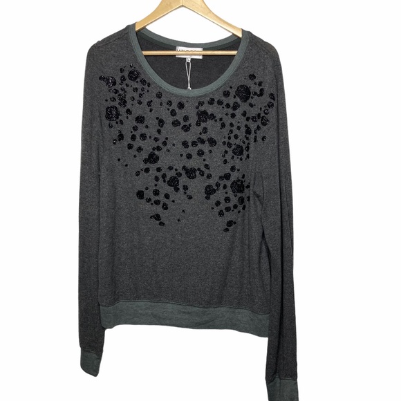 NWOT Wildfox Sparkly Beach Sequin Leopard Pullover - Picture 1 of 7